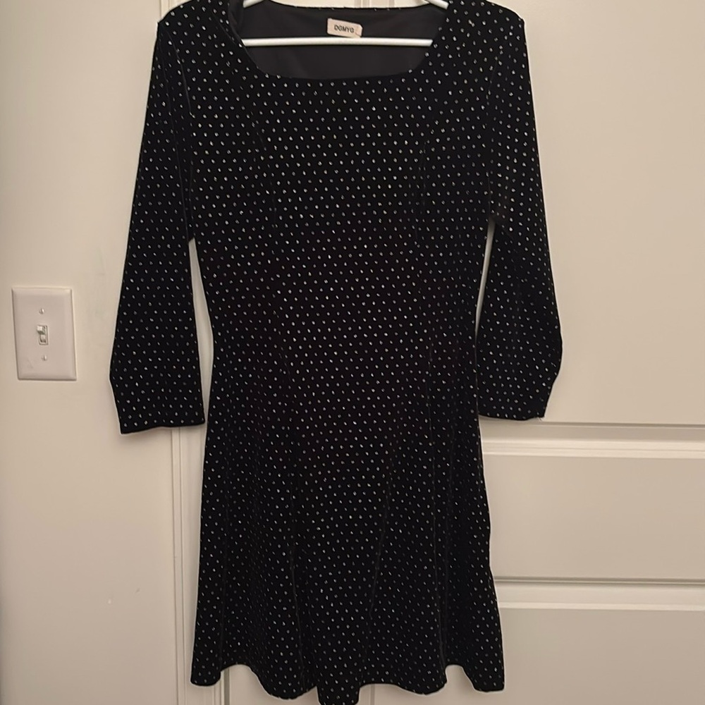 DGMYG Black Velvet Sparkly Dress